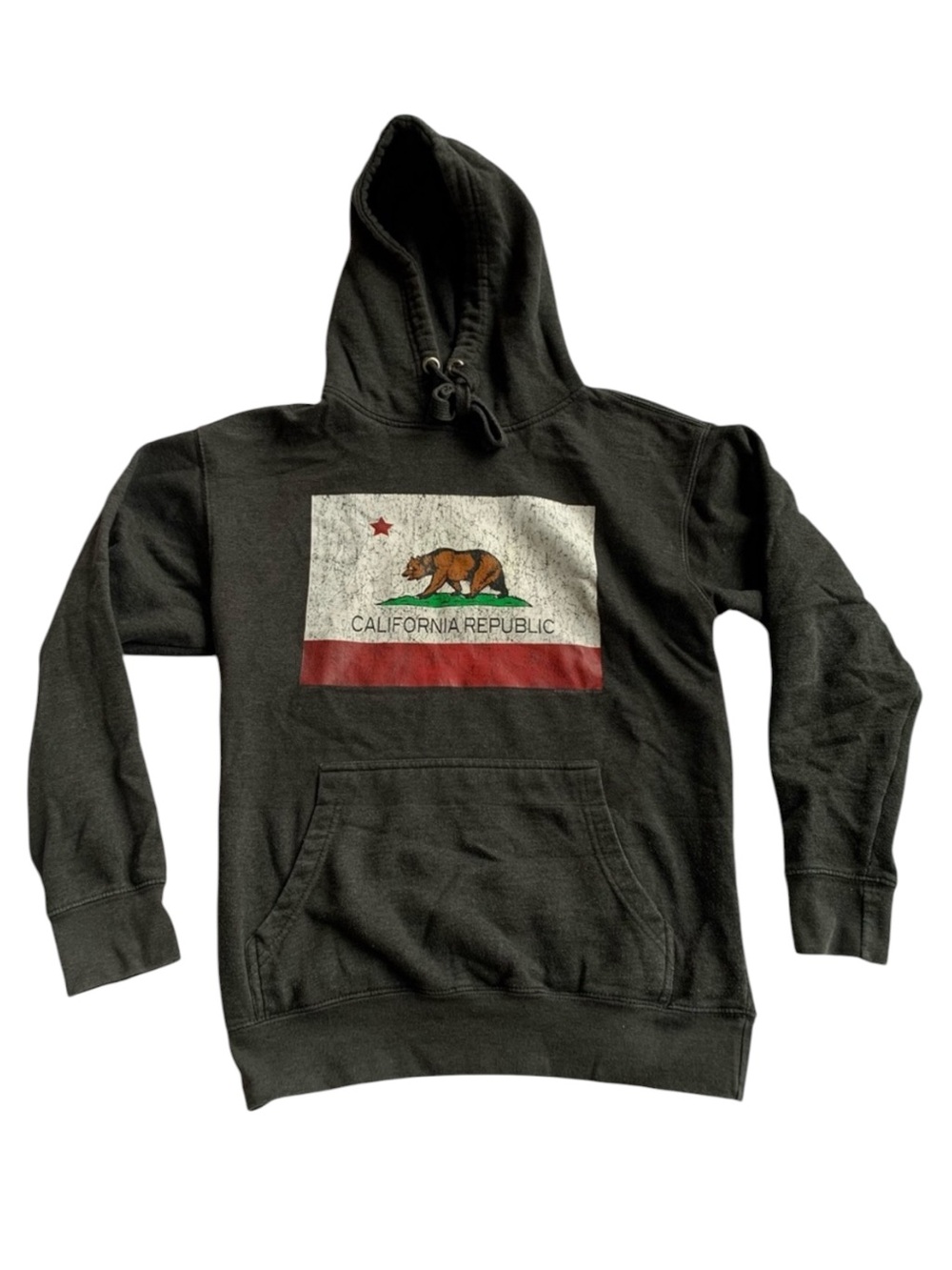 California Republic Graphic Dark Grey Cozy Cotton Unisex Hoodie Size M